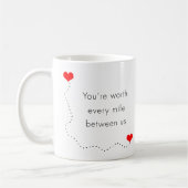 私達間のあらゆるマイルの価値を持つミニマリスト"あなたは" コーヒーマグカップ (左)