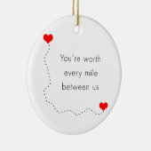私達間のあらゆるマイルの価値を持つミニマリスト"あなたは" セラミックオーナメント (右)