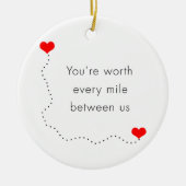 私達間のあらゆるマイルの価値を持つミニマリスト"あなたは" セラミックオーナメント (正面)