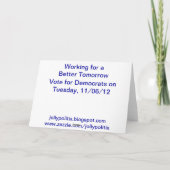 私達11/06/12のハートのバラック・オバマの投票 カード (裏面)