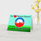 私達11/06/12のハートのバラック・オバマの投票 カード (黄色い花)