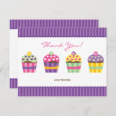 私達"ハート"のカップケーキのメッセージカード ノートカード (正面/裏面)