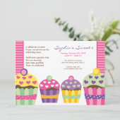 私達"ハート"のカップケーキの招待状 招待状 (スタンド正面)