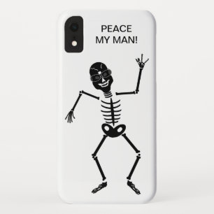 私電話箱、骨組遅延のピースマーク iPhone XRケース