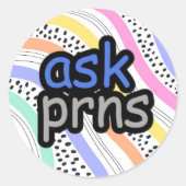 私頼の代名詞のステッカー ラウンドシール (正面)