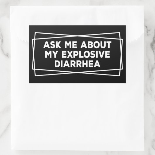 私頼の爆発的な下痢ヴィンテージについておもしろい 長方形シール (バッグ)