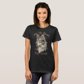 私頼の狼のカッコいいデザイン Tシャツ (正面フル)