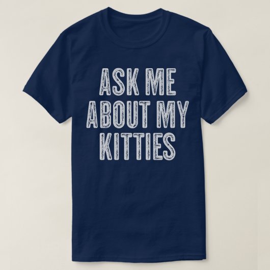 私頼の猫ちゃんおもしろい攻撃ヴィンテージWh Tシャツ (デザイン正面)