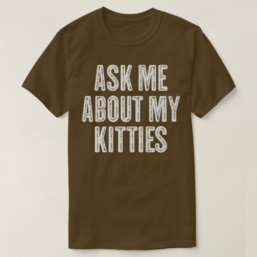 私頼の猫ちゃんおもしろい攻撃ヴィンテージWh Tシャツ (デザイン正面)