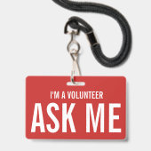 私頼はボランティアだ バッジ (正面（ネックストラップ付）)