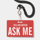 私頼はボランティアだ バッジ (裏面（ネックストラップ付）)