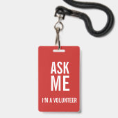 私頼はボランティアの私 バッジ (裏面（ネックストラップ付）)