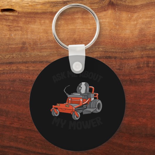 私頼はモーアーの芝生の草刈りガーデニングおもしろいについて キーホルダー (正面)