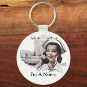 私頼は何でもナースだおもしろい キーホルダー (正面)