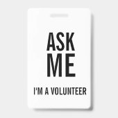 私頼白黒私はボランティア バッジ (裏面)