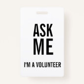 私頼白黒私はボランティア バッジ (裏面)