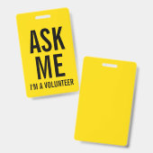 私頼 |イエローボランティアバッジ バッジ (表裏)