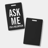 私頼 |ブラックボランティアバッジ バッジ (表裏)