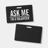 私頼 |ブラックボランティアバッジ バッジ (正面＆裏面)