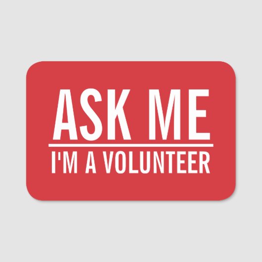 私頼 |赤いボランティアバッジ 名札 (正面)