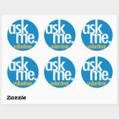 私頼。青いボランティアシール ラウンドシール (シート)