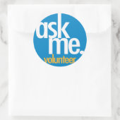 私頼。青いボランティアシール ラウンドシール (バッグ)