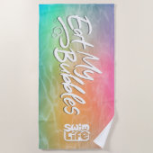 「私食べの泡」が泳ぐ人生Unicorn浴水 ビーチタオル (正面)