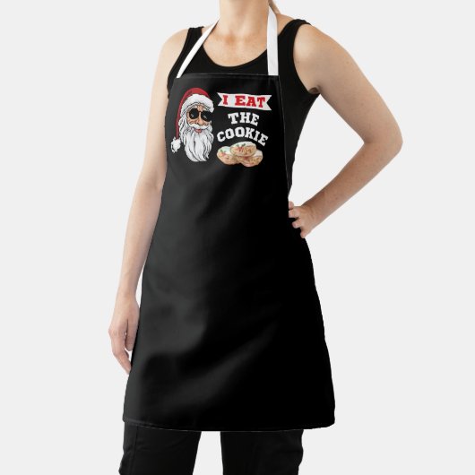 私食べはクッキーのおもしろい汚い冗談サンタ・クリスマス エプロン (インサイチュ)