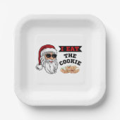 私食べはクッキーのおもしろい汚い冗談サンタ・クリスマス ペーパープレート (正面)