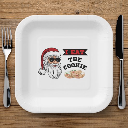 私食べはクッキーのおもしろい汚い冗談サンタ・クリスマス ペーパープレート