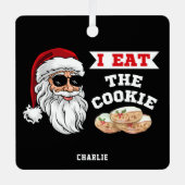 私食べはクッキーのおもしろい汚い冗談サンタ・クリスマス メタルオーナメント (正面)