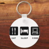 私食べは、睡眠とコード キーホルダー (正面)