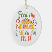 私食べ物を与えはタコスで言えかわいらし セラミックオーナメント (右)