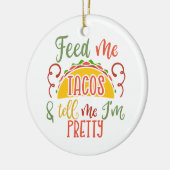 私食べ物を与えはタコスで言えかわいらし セラミックオーナメント (左)