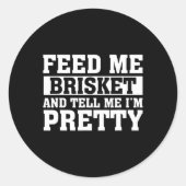 私食べ物を与えはブリスケットと私はRbeque Grilと言かわいらしう ラウンドシール (正面)