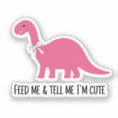 私食べ物を与えは可愛い恐竜だと言う シール (正面)