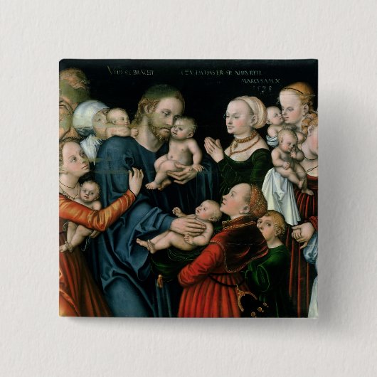 私1538年に来るために幼い子供に苦しんで下さい 缶バッジ (正面)