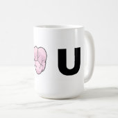 "私[ハート定形モル} U"のマグ コーヒーマグカップ (正面右)