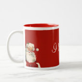 「私」信じヴィンテージすてきサンタ ツートーンマグカップ (左)