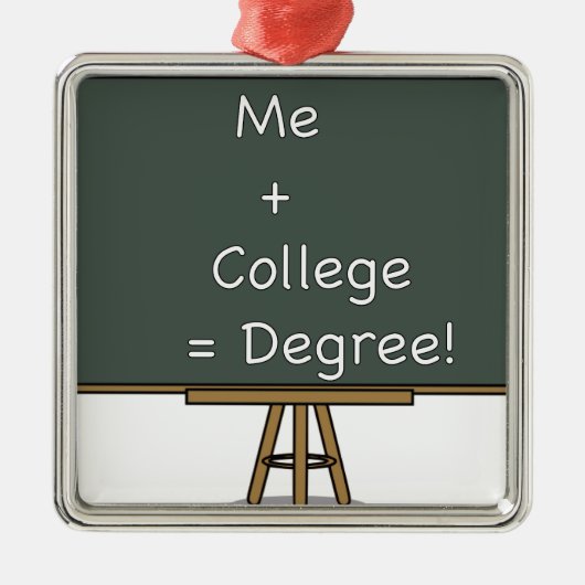 私 + 大学=程度のオーナメント メタルオーナメント (正面)