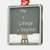 私 + 大学=程度のオーナメント メタルオーナメント (左)