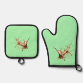 私、散らかしません！ 鍋つかみ&鍋敷きセット (正面)