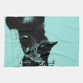 私、猫ロビンの卵の青のLook'n キッチンタオル (横)