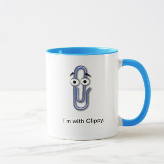 "私Clippy"のが付いている` mコーヒー・マグ-青緑色の輪郭 マグカップ