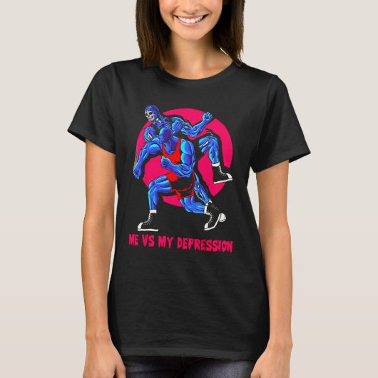 私vs私のうつ病ジムフィットネス重量挙げ体 tシャツ (正面)