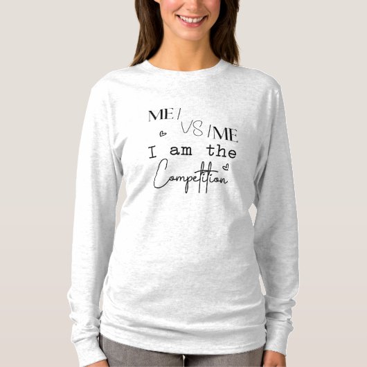 私vs私は競争おもしろい tシャツ (正面)