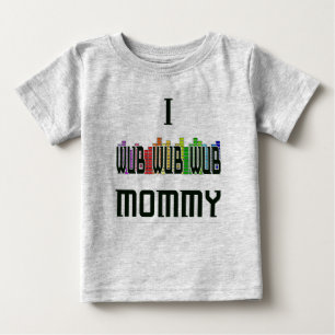 "私Wubのお母さん"のDubstepの乳児のTシャツ ベビーTシャツ