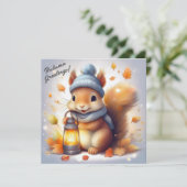 秋あいさつキュート赤リス カード (スタンド正面)