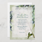 秋あじさい緑と青の結婚式の招待 招待状 (正面/裏面)