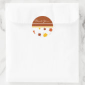 秋ありがとう！-シール ラウンドシール (バッグ)